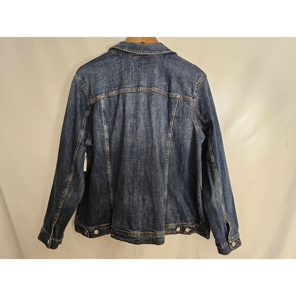 Old Navy Women’s Denim Jacket 2X Plus Blue Jean Trucker Style Button Front - Picture 6 of 9